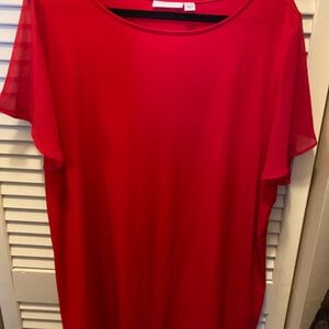 Susan Graver Vibrant Red Blouse
